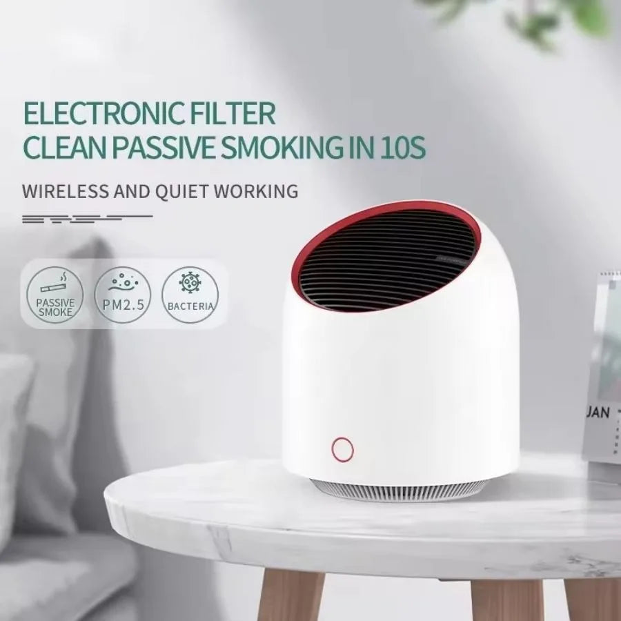 Portable Air Purifier 4000mAh Battery USB Rechargable Air Cleaner Desktop Electronic Filter Portable Negative Ion Remove Activa