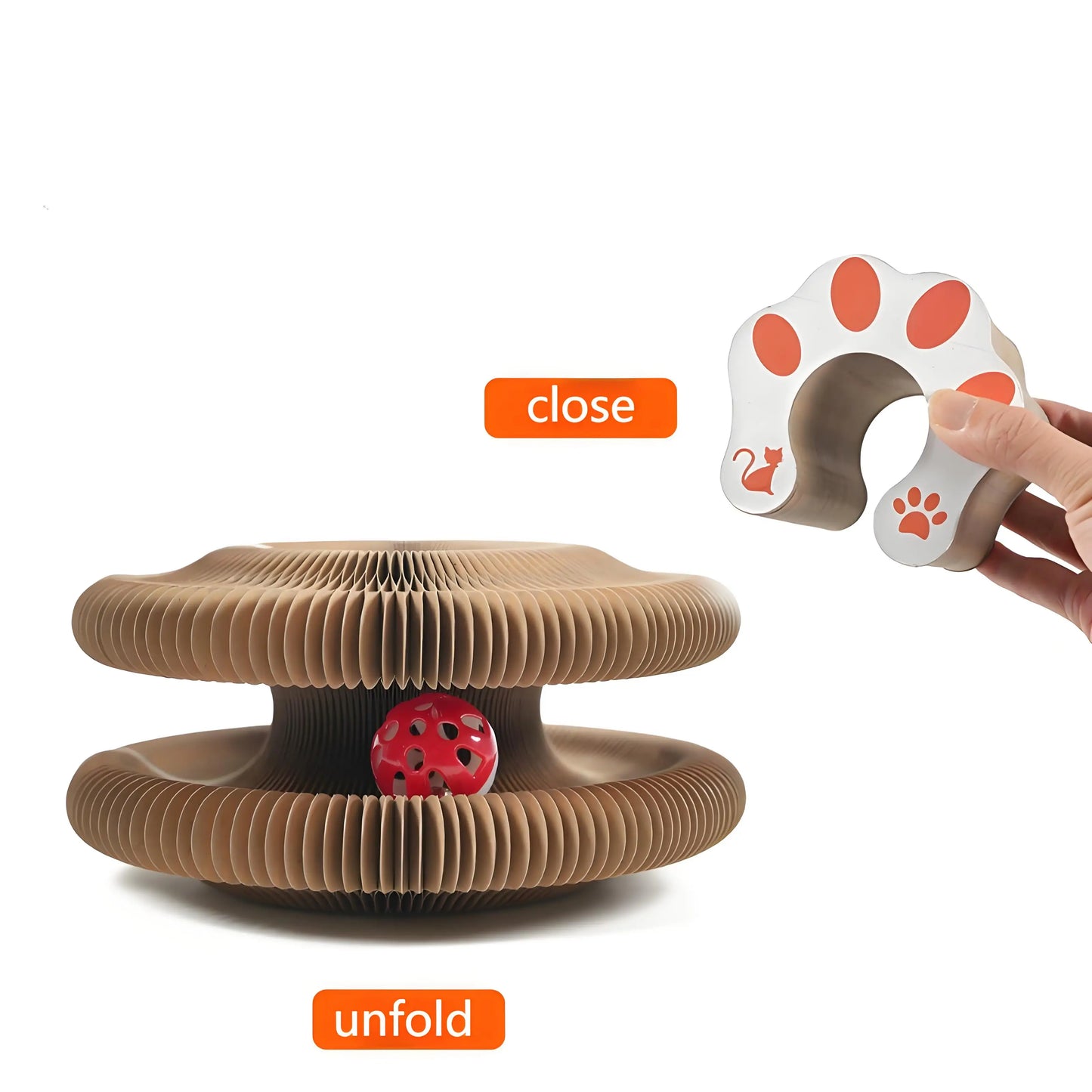 Cat Scratching Board with Bell – Corrugated Paper Toy, Durable Scratch Pad for Cats, Interactive Play & Stress Relief