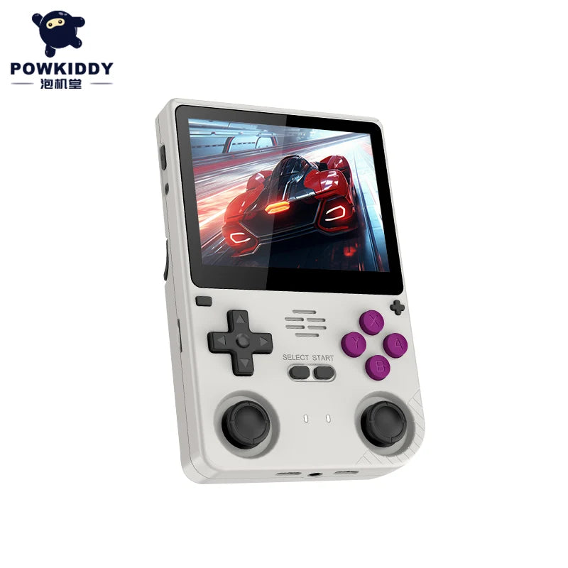 POWKIDDY V20 128G Retro Handheld Game Console with A133Plus Chip 5000mAh Battery 3.5 Inch IPS HD Screen and Gift Retro Stickers