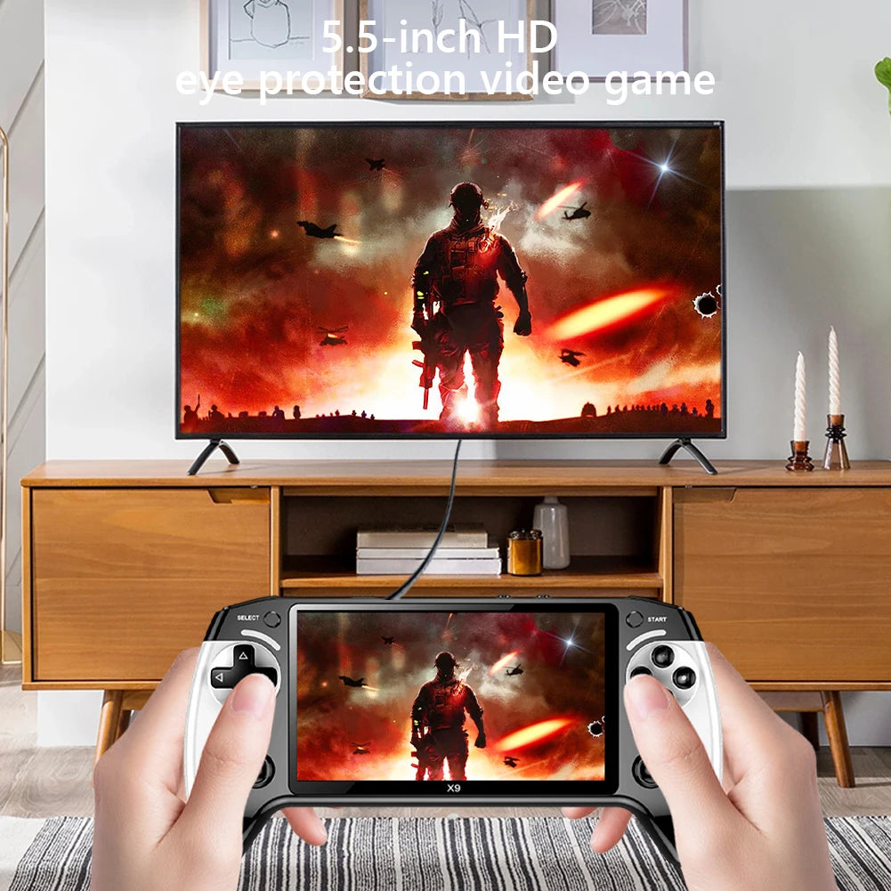 5.5 Inch Screen Handheld Game Console 1500mAh Electronic Game Player Type-C Charging Portable Game Player for Kids Adults