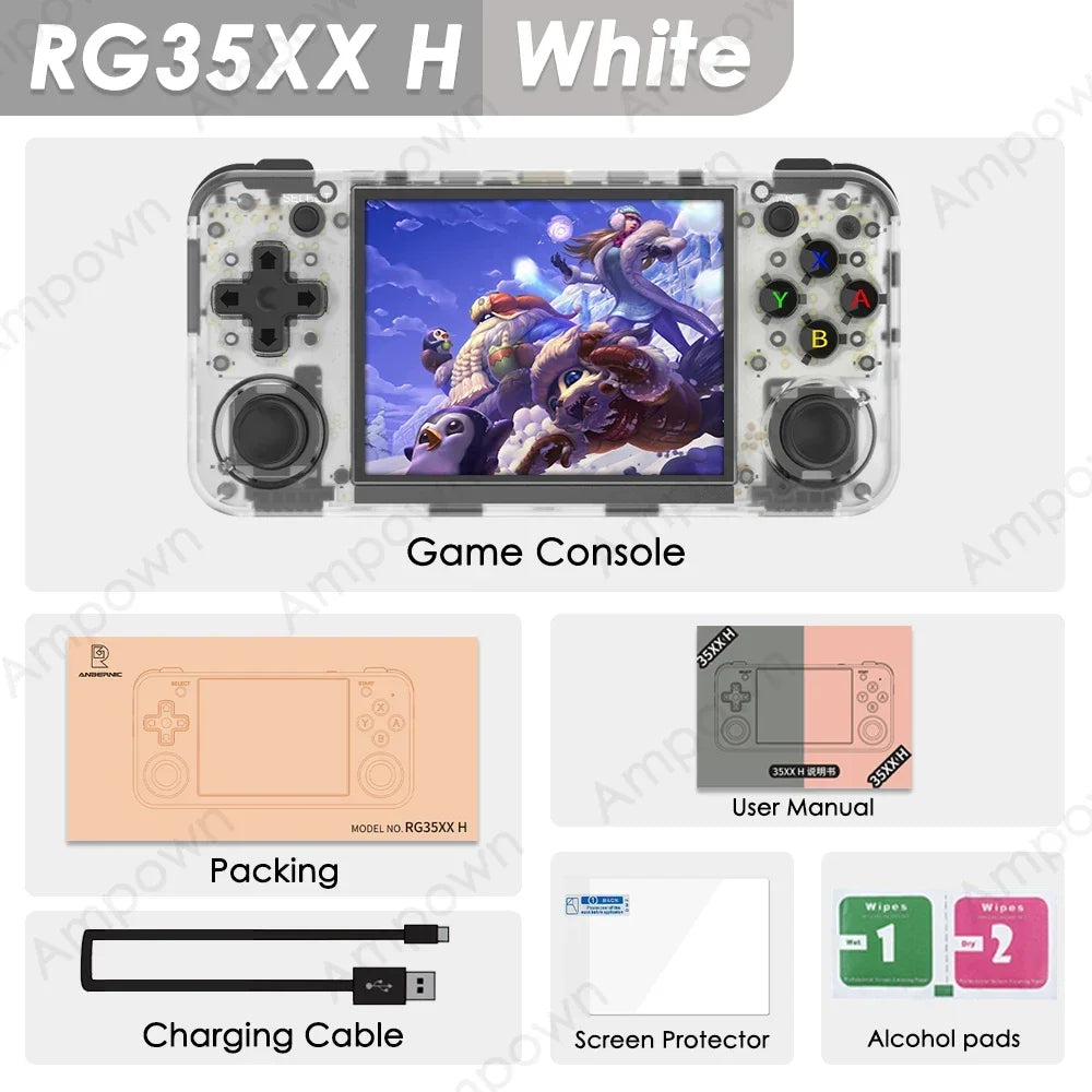 ANBERNIC RG35XX H Handheld Game Console 3.5''IPS Screen HDMI Output Linux System RG35XXH Retro Video Simulator Console Kids Gift