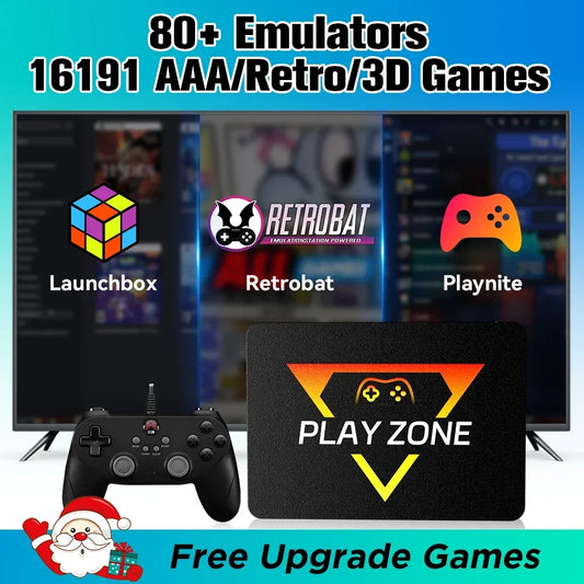Portable Retro Gaming SSD 80+Emulators for PS5/PS4/PS3/PS2/XBOX One/SWITCH/WII/DC 16191 Games Launchbox&Retrobat&Playnite for PC