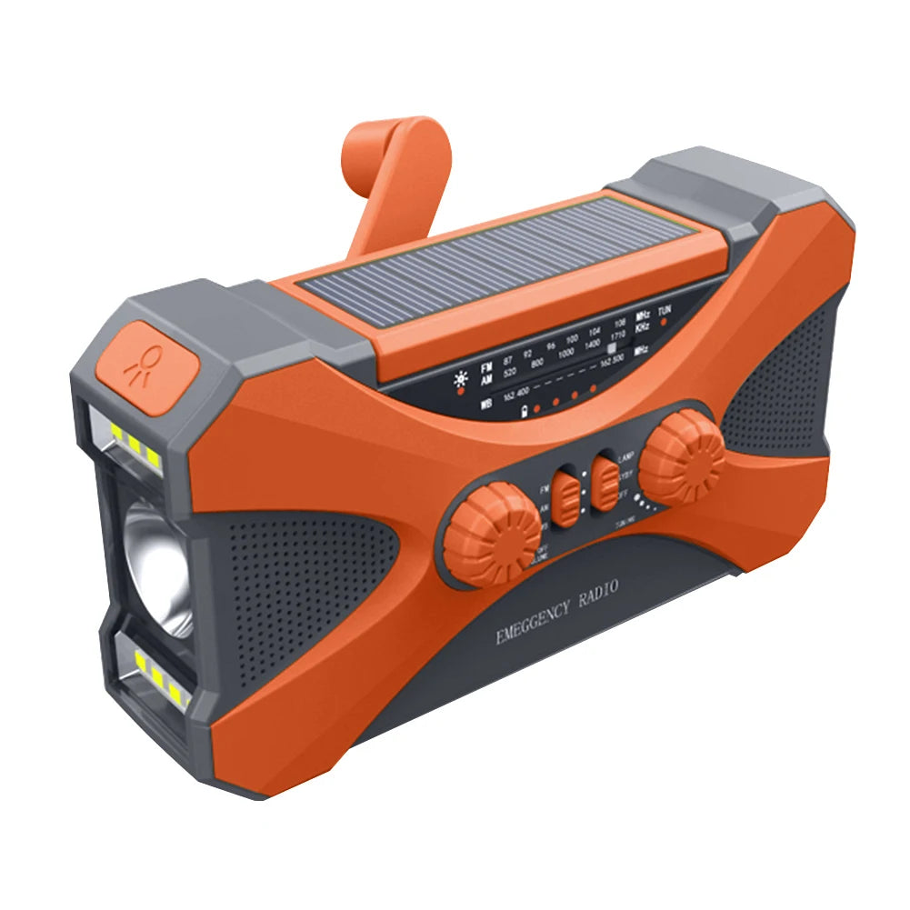 Emergency Radio Solar Hand Crank Radio Portable Radio with Phone Charger LED Flashlight Rechargeable Weather Radio for Outdoors