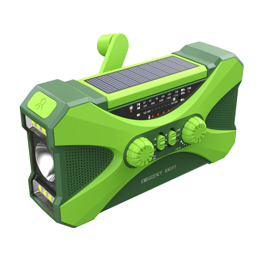 Emergency Radio Solar Hand Crank Radio Portable Radio with Phone Charger LED Flashlight Rechargeable Weather Radio for Outdoors