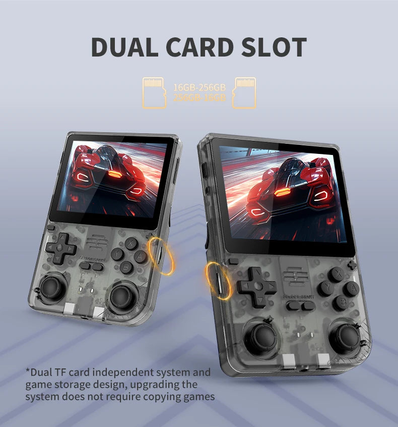 POWKIDDY V20 128G Retro Handheld Game Console with A133Plus Chip 5000mAh Battery 3.5 Inch IPS HD Screen and Gift Retro Stickers