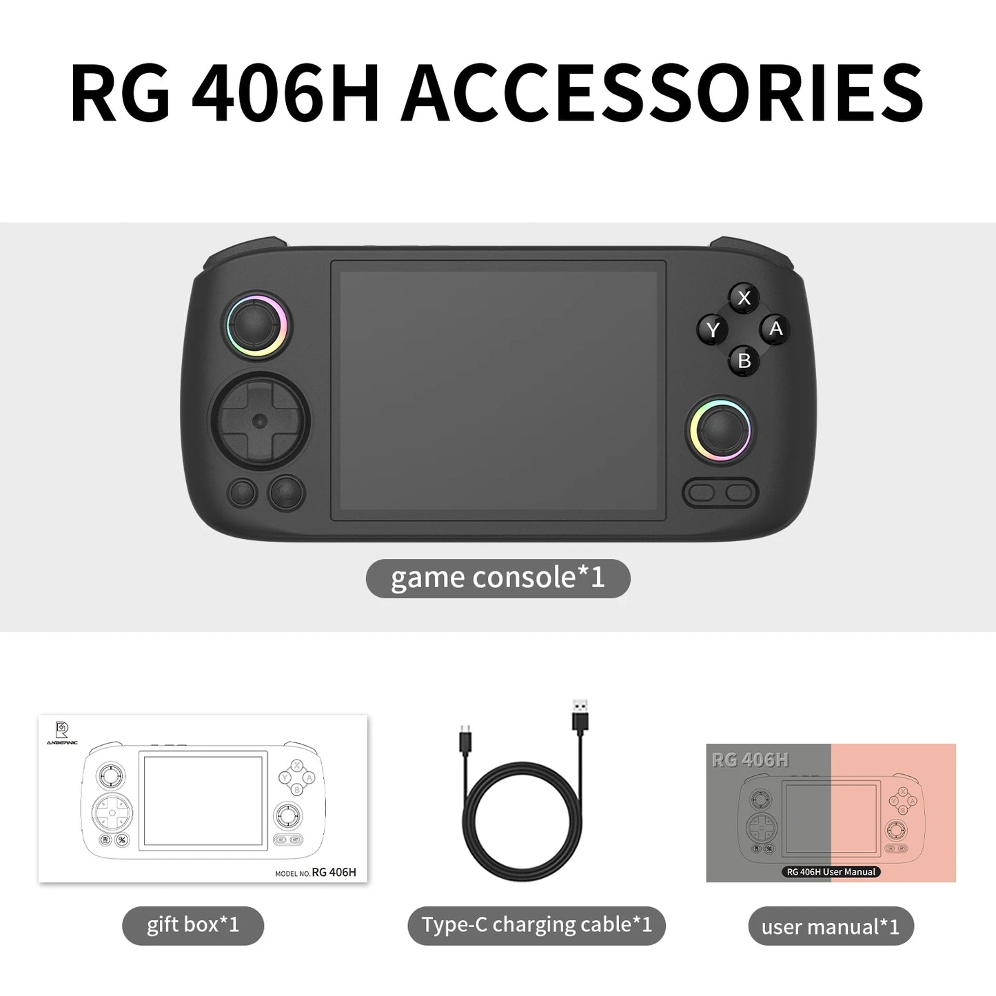 Anbernic RG 406H Retro Handheld Game Console 4inch IPS Multi-touch Screen 5000mAh Android Video Games Player Support FOTA Update