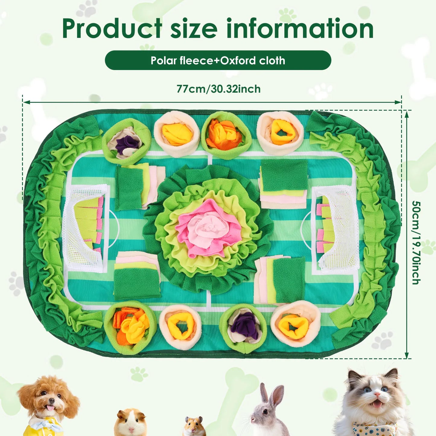 Pet Sniffing Mat Dog Interactive Flower Slow Feeding Training Pad Puzzle Treat for Dogs Cats Rabbits Foraging Skills