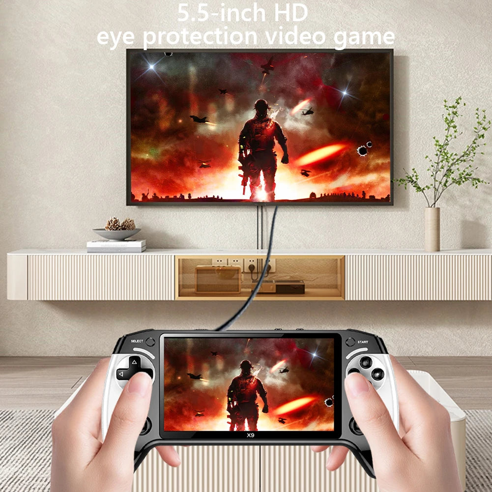 5.5 Inch Screen Handheld Game Console 1500mAh Electronic Game Player Type-C Charging Portable Game Player for Kids Adults